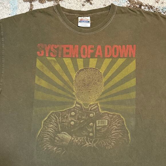 2005 System of a Down Fingerprint Soldier Shirt Size XL Vintage Numetal Band Tee - Picture 1 of 6